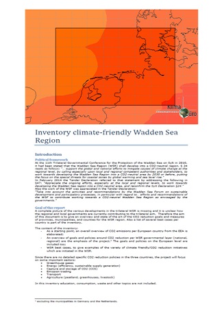 CO2 Bestandsaufnahme klimafreundliche Wattenmeer Region
